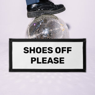 Minimalist Shoes Off Please Sign  Pennant