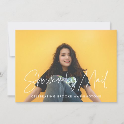 Minimalist Shower by mail photo Invitation