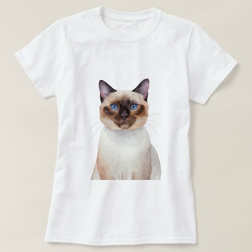 Minimalist Siamese Cat Inspired T_Shirt