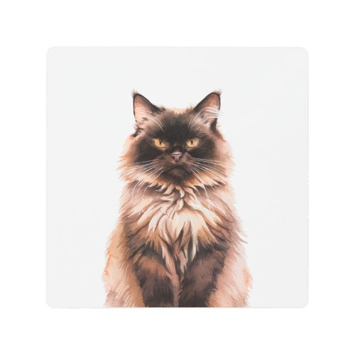 Minimalist Siberian cat Inspired Metal Print