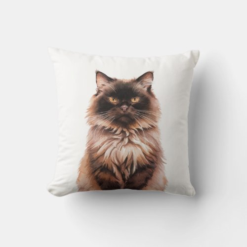 Minimalist Siberian cat Inspired Throw Pillow