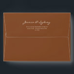 Minimalist Sienna Brown Script Return Address Envelope<br><div class="desc">Minimalist Modern Sienna Brown Script Wedding Return Address Envelope</div>