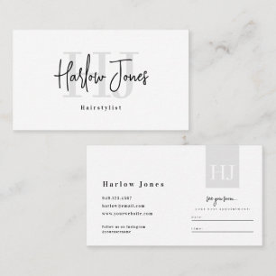 Minimalist Signature Black and White Appointment & Business Card