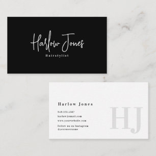 Minimalist Signature Black and White Business Card