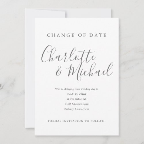 Minimalist Signature Change the Date Postponed Save The Date