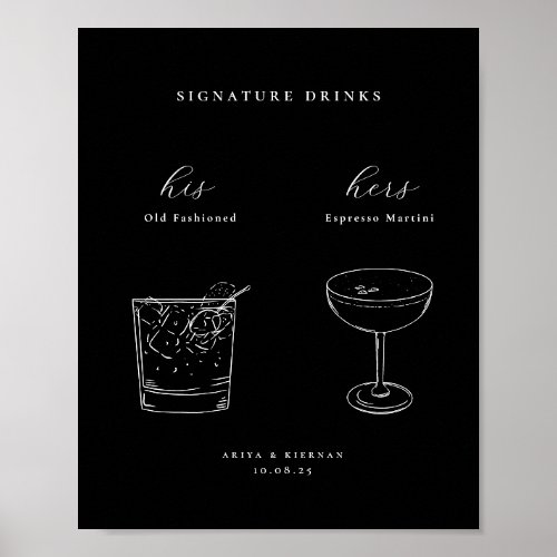 Minimalist Signature Drinks Poster