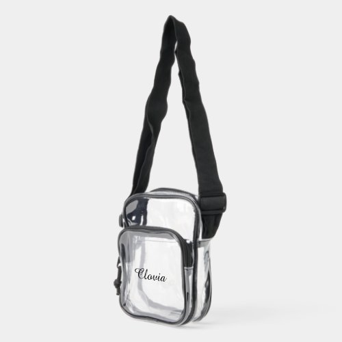 Minimalist Signature Personlized Name Clear Crossbody Bag