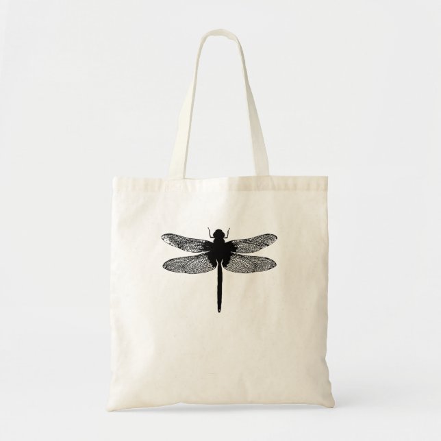  Minimalist Silhouette Insect Dragonfly Dragon Fly Tote Bag (Front)