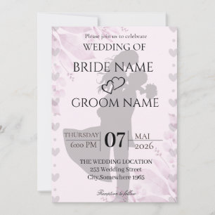 Minimalist Silhouette Wedding Invite