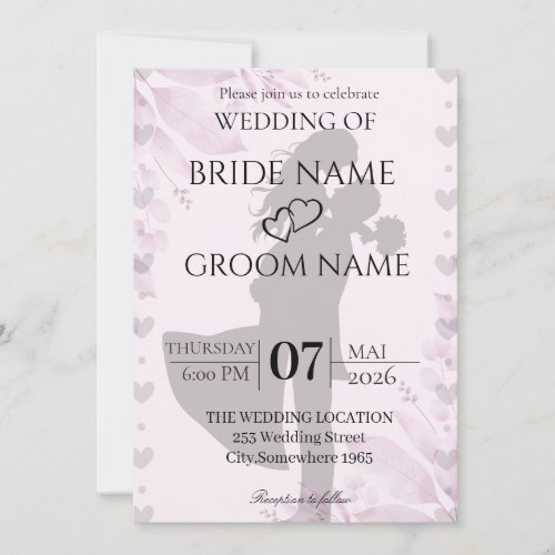 Minimalist Silhouette Wedding Invite