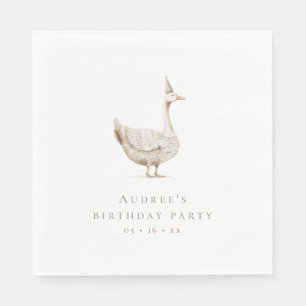 Minimalist Silly Goose Birthday Party Napkins