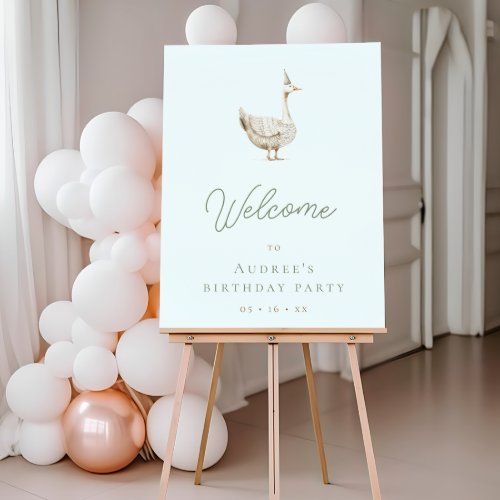 Minimalist Silly Goose Birthday Party Welcome Foam Board