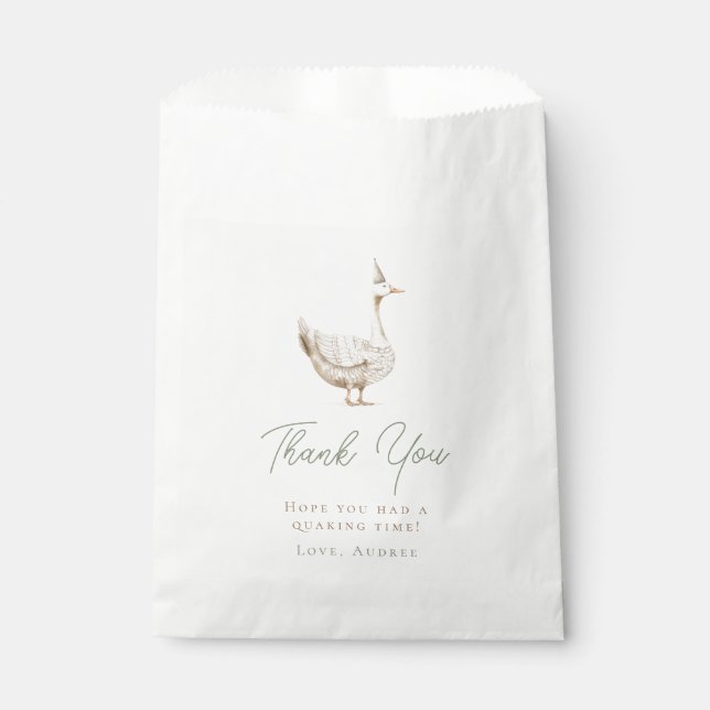 Minimalist Silly Goose Birthday Thank You Favor Bag (Front)