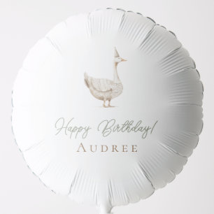 Minimalist Silly Goose Personalized Birthday Balloon