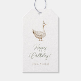 Minimalist Silly Goose Personalized Birthday  Gift Tags