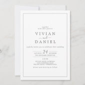 Minimalist Silver All In One Wedding Invitation | Zazzle