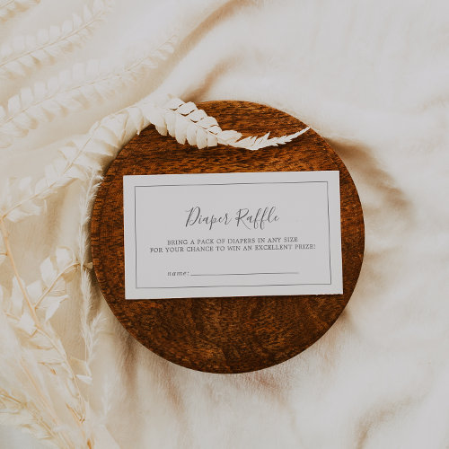 Minimalist Silver Baby Shower Diaper Raffle