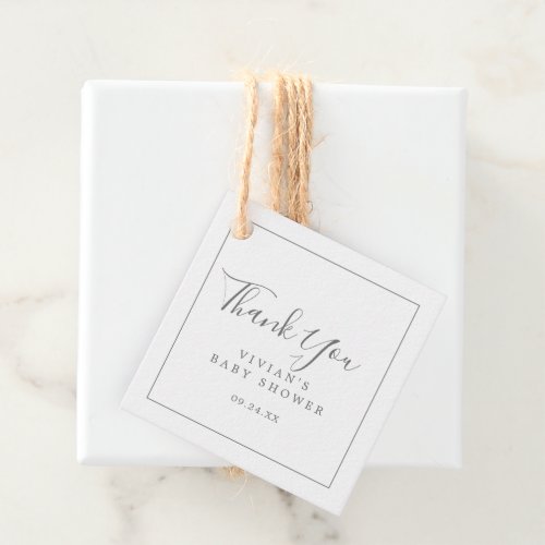 Minimalist Silver Baby Shower Thank You