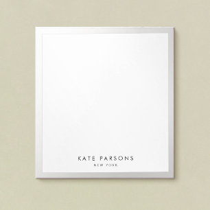 Minimalist Silver Border Notepad