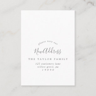 Minimalist Silver Change of Address Insert Card