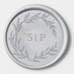 Minimalist Silver color Modern Wedding Initials Wax Seal Sticker<br><div class="desc">Timeless wedding invitation seal wax sticker features a minimalist monogram with a delicate wreath. Perfect for formal or traditional weddings, the sleek typography and simple elegance make it a versatile choice. Fully customizable to match your special day, this invitation blends classic sophistication with modern charm. For customization or additional products...</div>