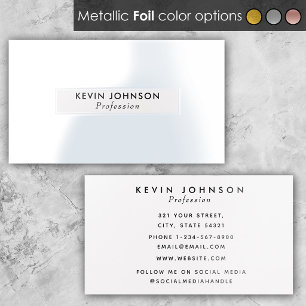 Minimalist Silver Foil Premium Luxury Metallic Business Cards