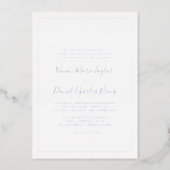 Minimalist Silver Foil Traditional Wedding Foil Invitation (Front)