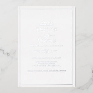 Minimalist Silver Foil Wedding Invitation