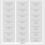 Minimalist Silver Gray Wedding Guest Address Label<br><div class="desc">These minimalist silver gray wedding guest address labels are perfect for a simple wedding. The modern romantic design features classic dark gray calligraphy on a light silver grey background. Customize each label with the name and address of your guests. 21 labels per sheet. Add each sheet that you need to...</div>