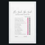Minimalist Silver He Said She Said Game Flyer<br><div class="desc">This minimalist silver "he said she said" game is perfect for a simple wedding shower. The modern romantic design features classic silver gray and white typography paired with a rustic yet elegant calligraphy with vintage hand lettered style. Customizable in any color. Keep the design simple and elegant, as is, or...</div>