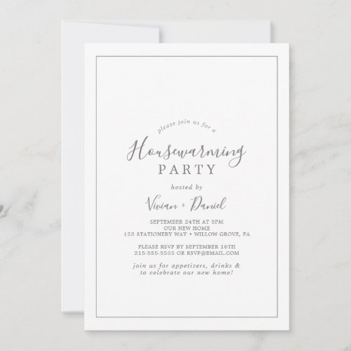 Minimalist Silver Housewarming Party Invitation