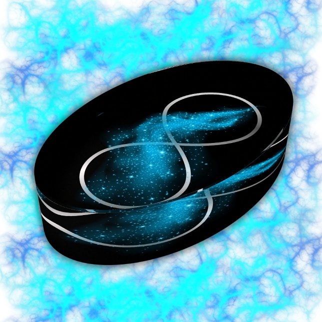 Minimalist Silver Infinity Sign and Teal Glow | Paperweight (Creator Uploaded)