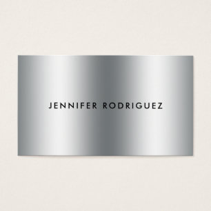 Minimalist silver metal professional business card