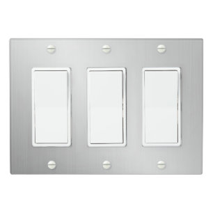 Minimalist Silver Metallic Light Switch Covers