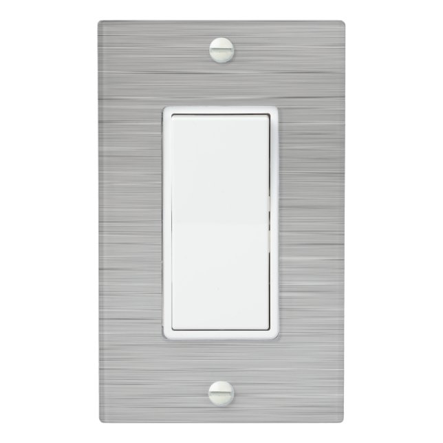Minimalist Silver Metallic Light Switch Covers (In Situ)
