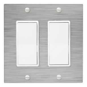 Minimalist Silver Metallic Light Switch Covers