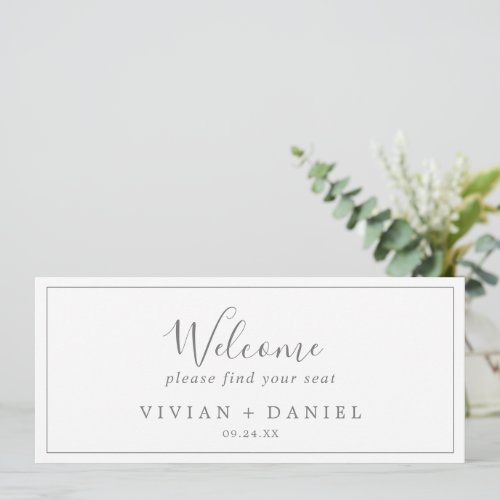 Minimalist Silver Seating Chart Welcome Header
