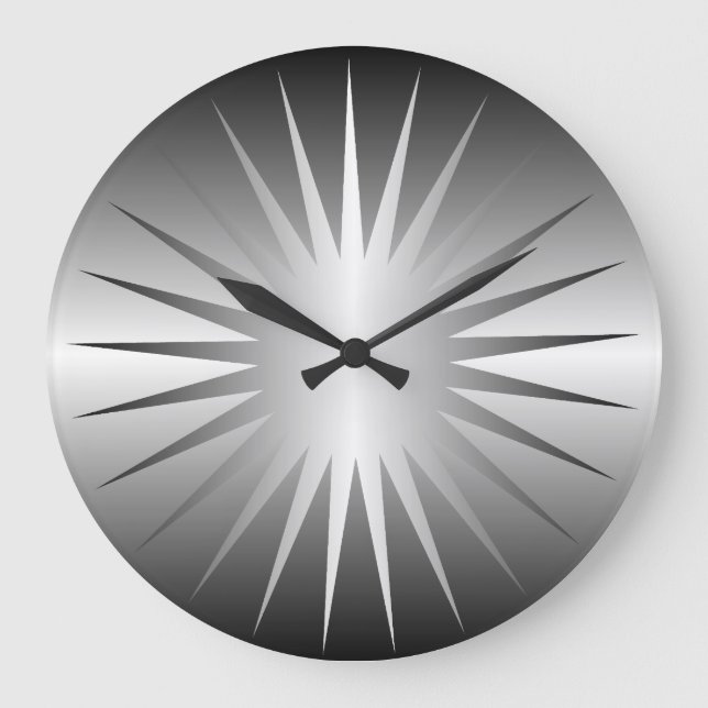 Minimalist Silver Star Wall Clock (Front)
