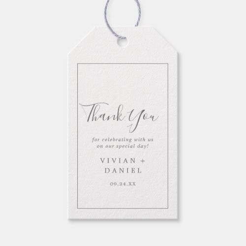 Minimalist Silver Thank You Favor Gift Tags