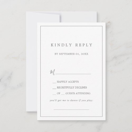 Minimalist Silver Typography Song Request RSVP