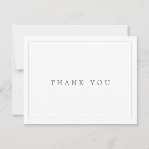 Minimalist Silver Typography Thank You Card