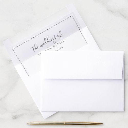 Minimalist Silver Wedding Envelope Liner