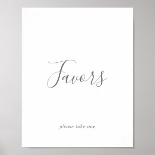 Minimalist Silver Wedding Favors Sign