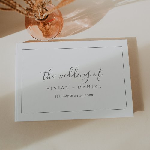 Minimalist Silver Wedding Guest Book