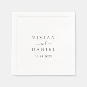 Minimalist Silver Wedding Napkins