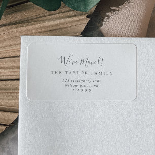 Minimalist Silver We've Moved New Address Label