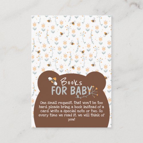 Minimalist simpl cute baby shower book for baby en enclosure card