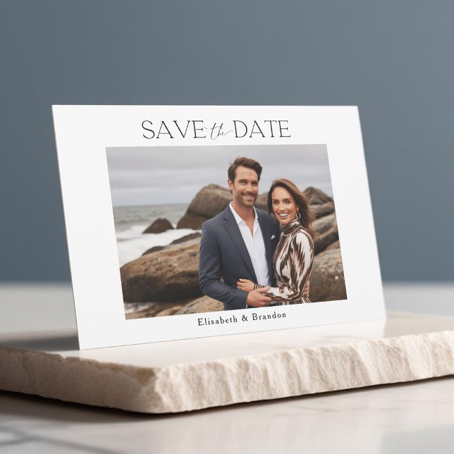 Minimalist simple 1 photo wedding  save the date (Creator Uploaded)