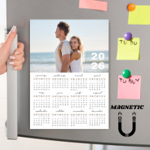 Minimalist Simple 2026 Calendar Photo Magnet
