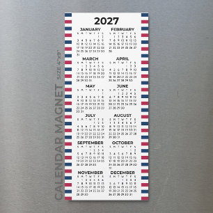 Minimalist Simple 2027 American Magnetic Calendar